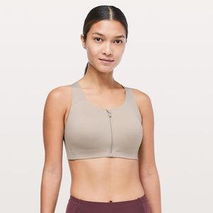 Lululemon Enlite Bra Zip Front High Support White